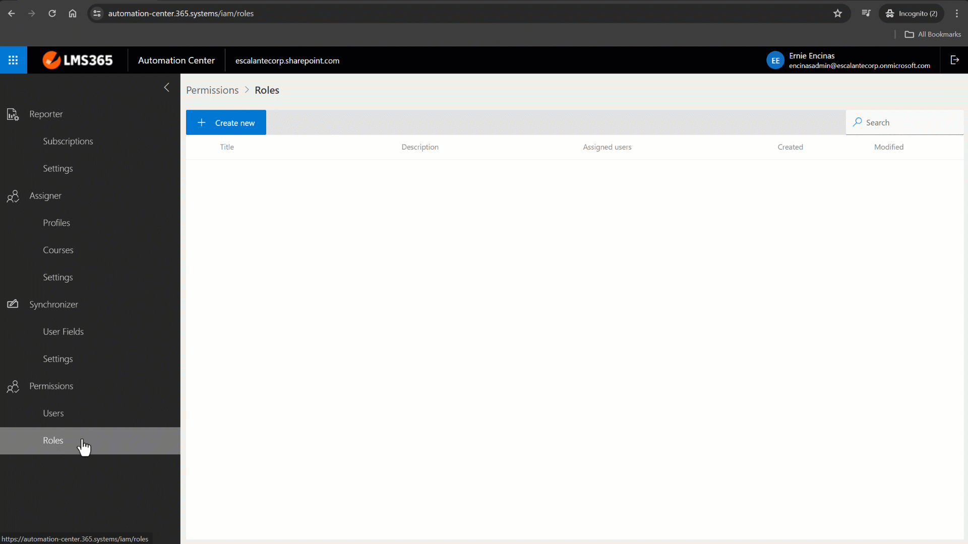 Automation Center Creating New Role.gif