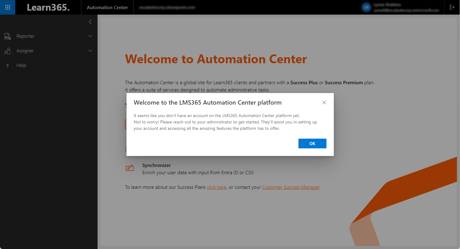 Automation Center Learn365 Login.png