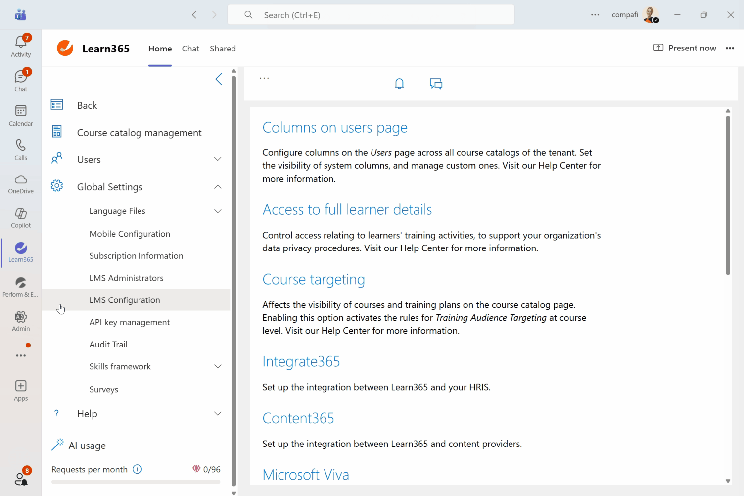 Customizing AI instructions in Learn365.gif