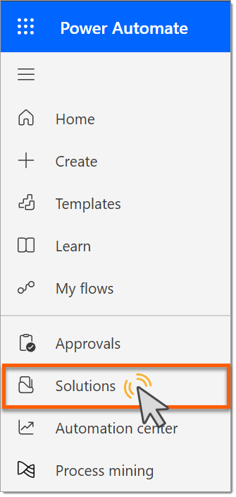 Solutions link in Power Automate page.png