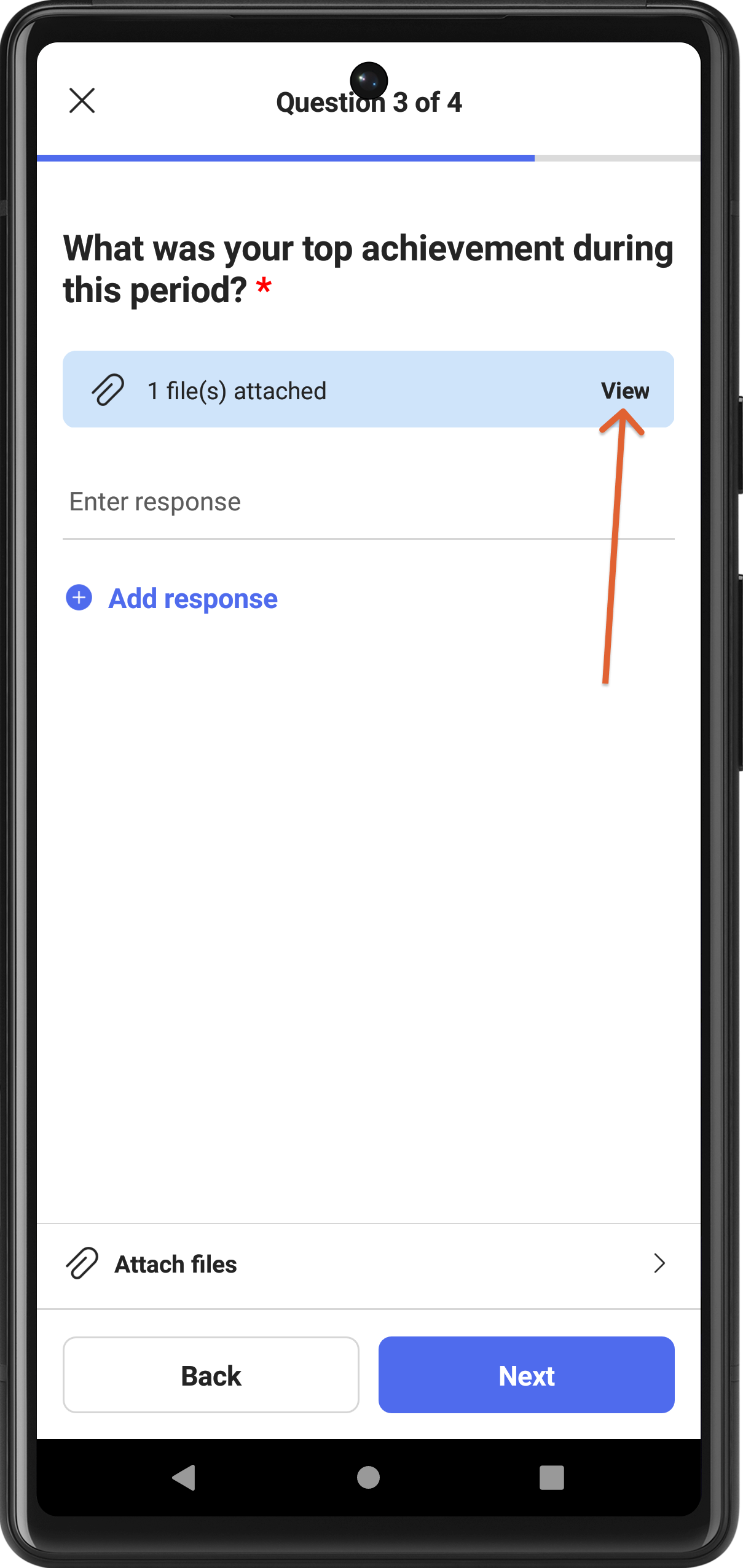 Attachments added to a question