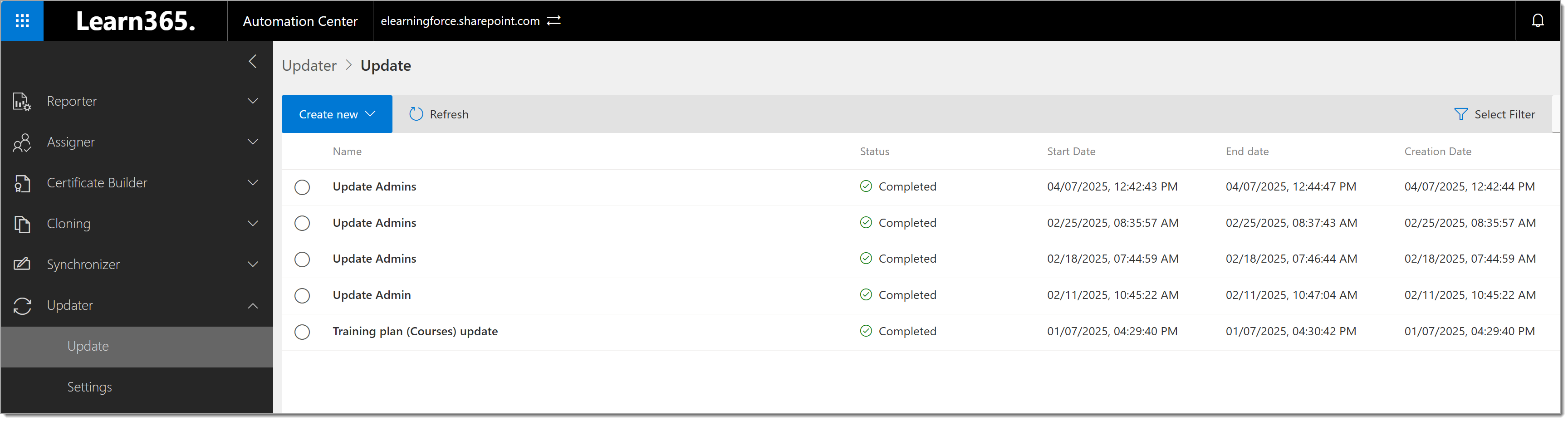 Updater homepage.png